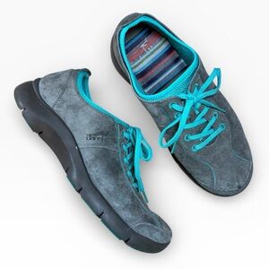 Dansko Blue & Gray Lace-Up Suede Leather Sneakers - Women’s Shoes - EU Size 40
